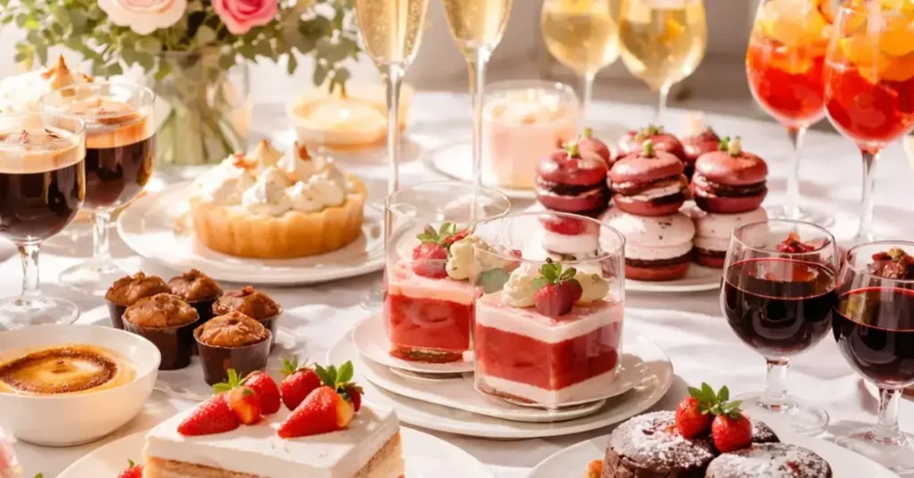 anniversary dessert and drink, anniversary celebration ideas, dessert and drink pairings for anniversary, romantic anniversary dessert drink guide