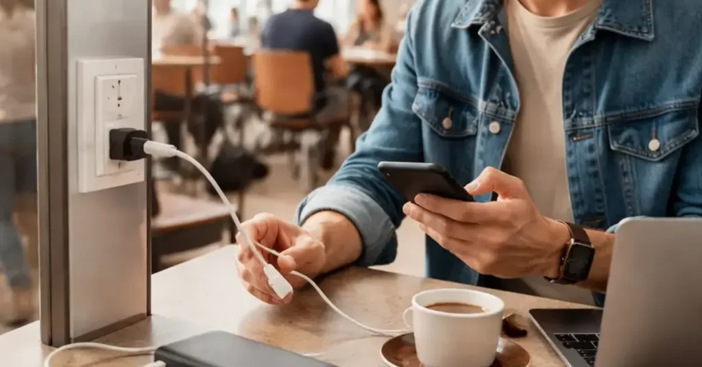 charging your devices, charging guide, where to charge devices, finding plugs for electronics