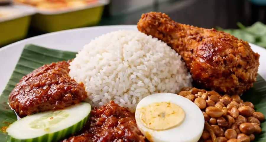 Stop 1: Nasi Lemak at Restoran Nasi Lemak Wanjo (Jalan Haji Hussein)