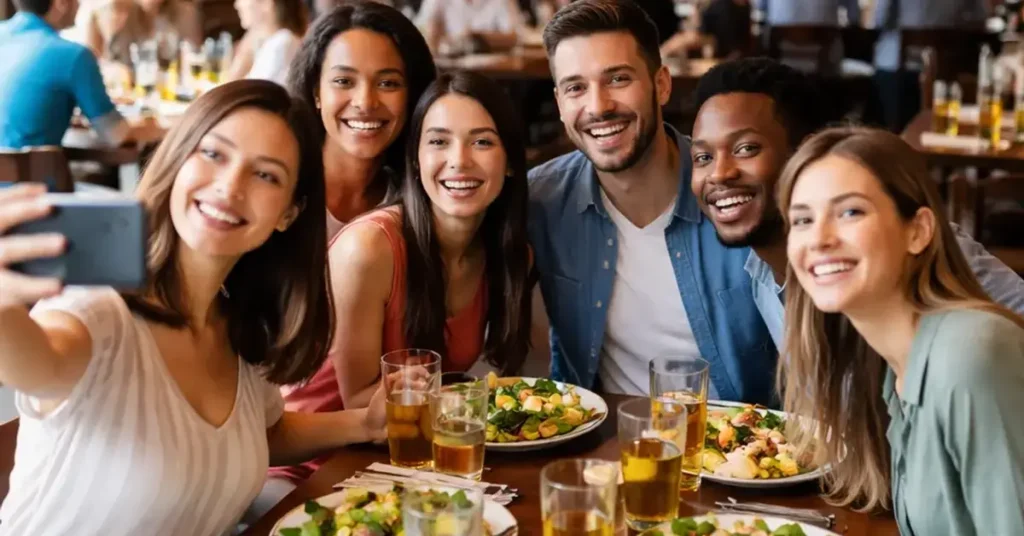 group photos without disturbing other diners, group photos, restaurant photography etiquette, how to take photos without disturbing diners