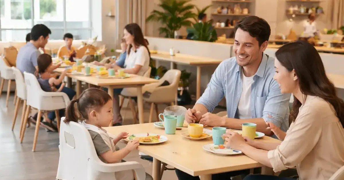 high-chair accessible tables Kooky Plate KL, high-chair accessible tables, Kooky Plate KL dining with kids, best tables for families Kooky Plate