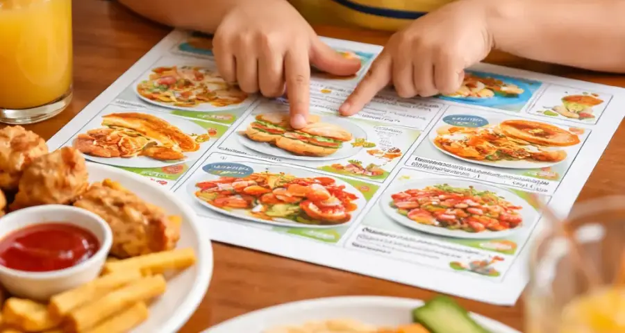Best menu categories for a kids half portion