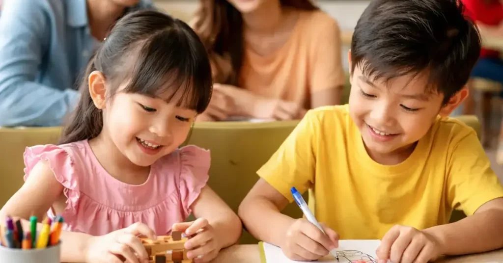 keep kids entertained while waiting for food at Kooky Plate KL, Kooky Plate KL, kids entertainment at restaurant, waiting for food with kids