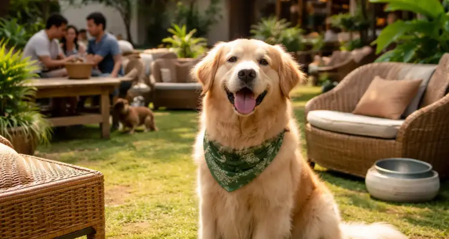 What makes the outdoor area a pet haven