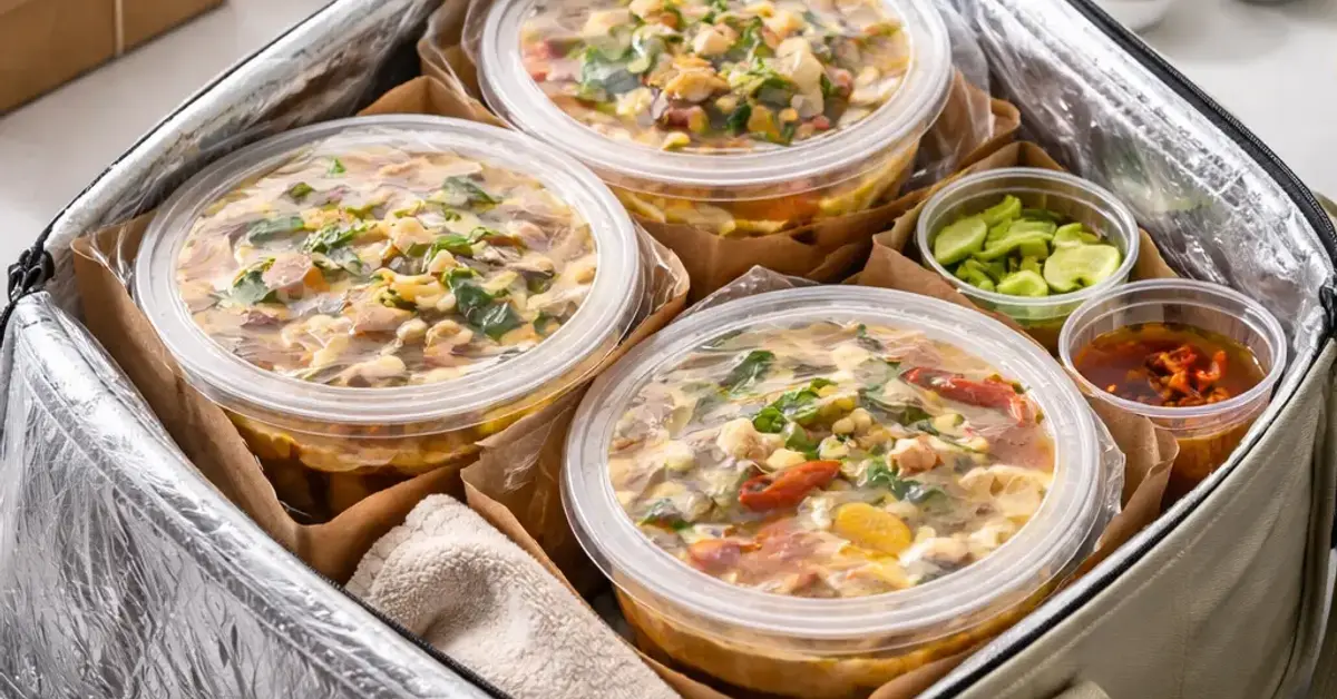 pack Kooky Plate KL’s soupy dishes for takeout, pack soup for takeout, Kooky Plate KL soupy dishes, spill proof packaging