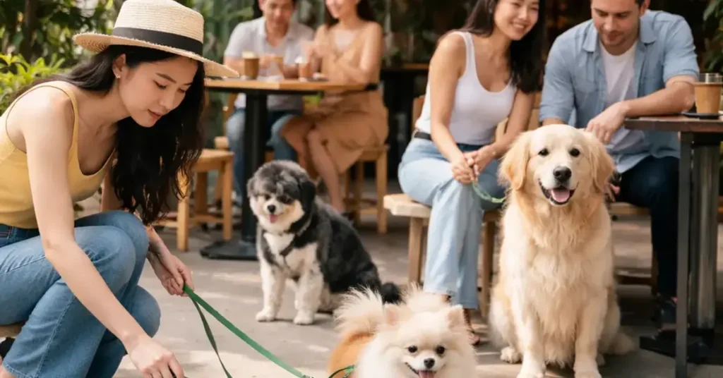 pet etiquette at Kooky Plate KL, pet etiquette, Kooky Plate KL pet rules, leash rules cafe