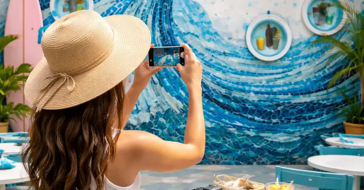 photographing Kooky Plate KL’s Ocean Blue Wall, Kooky Plate KL, Ocean Blue Wall photo tips, Kooky Plate Instagram guide