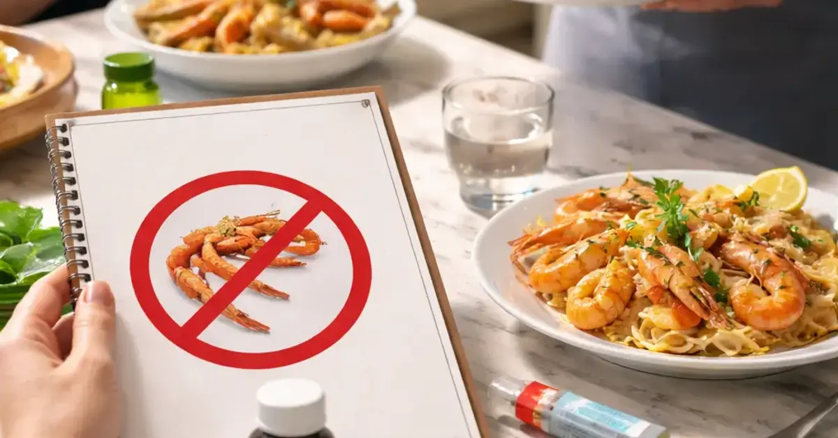 shellfish allergy when ordering prawn dishes, shellfish allergy, prawn dishes, manage shellfish allergy