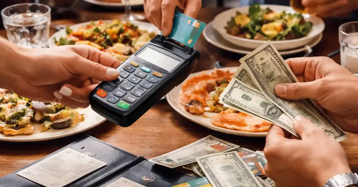 split payment methods for group dining, splitting payment methods, group dining cash card combo, how to split a restaurant bill with cash and card
